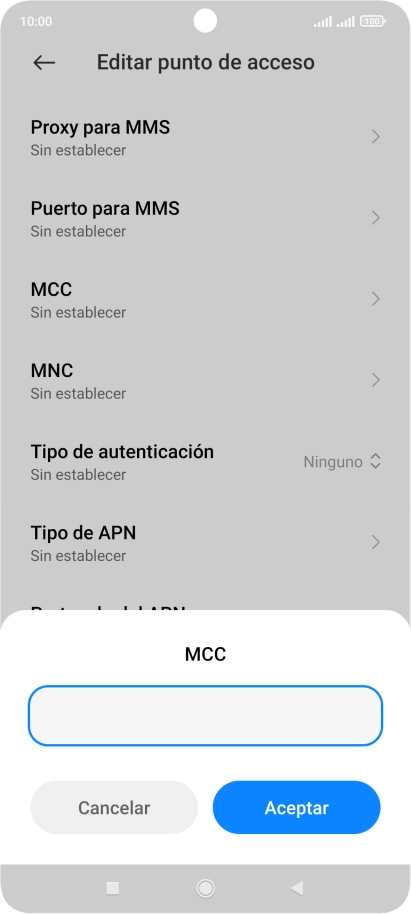 Introduce 214 y pulsa Aceptar.