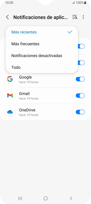Pulsa el ajuste deseado.