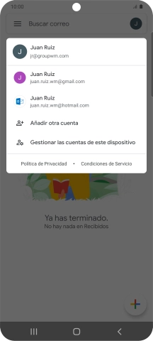 Pulsa la cuenta de correo electrónico deseada.