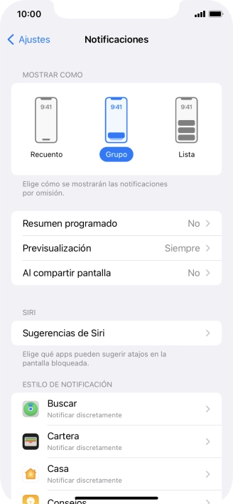 Pulsa Resumen programado.