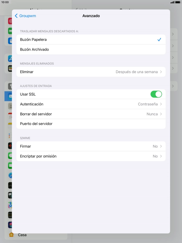 Pulsa el indicador junto a 