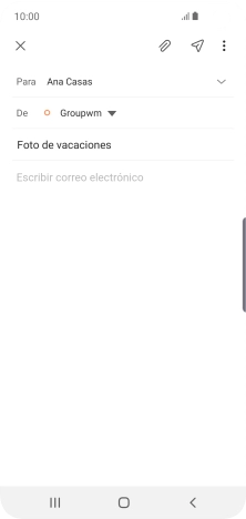 Pulsa en el campo de escritura  y escribe el texto del correo electrónico.