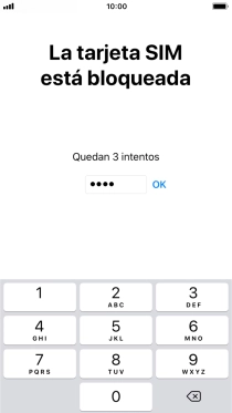 Si es necesario desbloquear la tarjeta SIM, introduce el código PIN y pulsa OK.