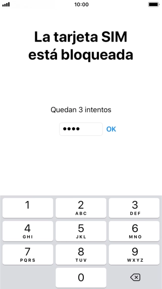 Si es necesario desbloquear la tarjeta SIM, introduce el código PIN y pulsa OK.