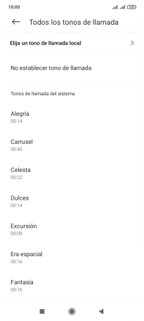 Pulsa Elija un tono de llamada local.