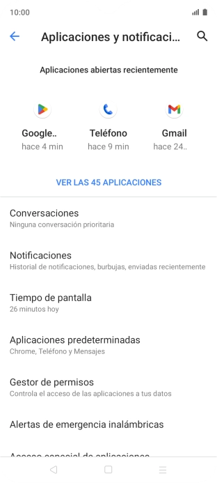 Pulsa VER LAS (X) APLICACIONES.