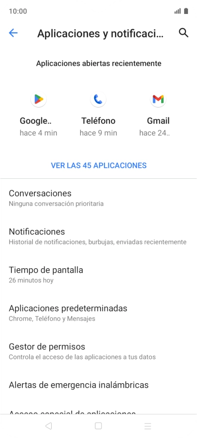Pulsa VER LAS (X) APLICACIONES.