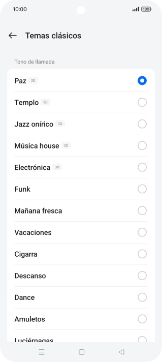 Pulsa los timbres de llamada deseados para escucharlos.