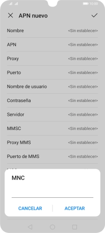 Introduce 01 y pulsa ACEPTAR.