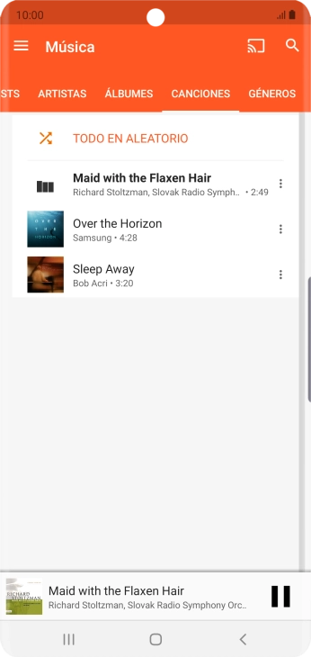 Pulsa el título de la canción en la parte inferior de la pantalla.