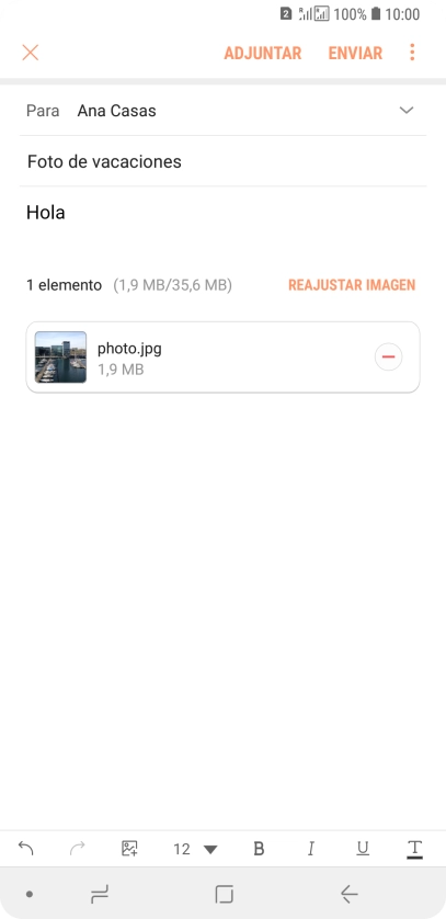 Pulsa ENVIAR cuando hayas terminado de escribir el correo electrónico.