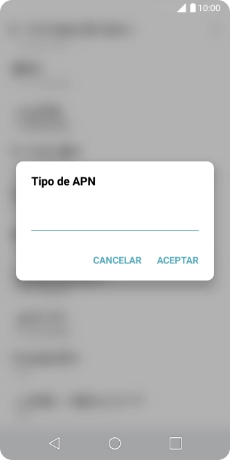 Introduce default y pulsa ACEPTAR.