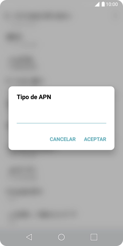 Introduce default y pulsa ACEPTAR.