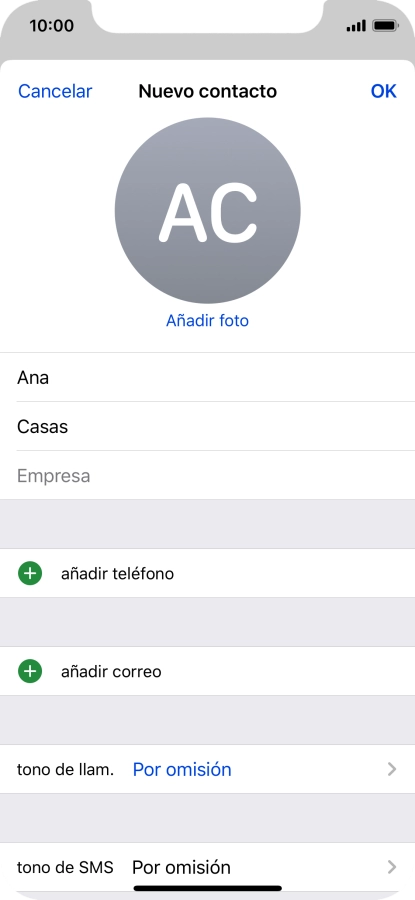 Pulsa añadir teléfono.