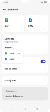 Pulsa la tarjeta SIM deseada.