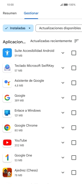 Pulsa la app deseada.