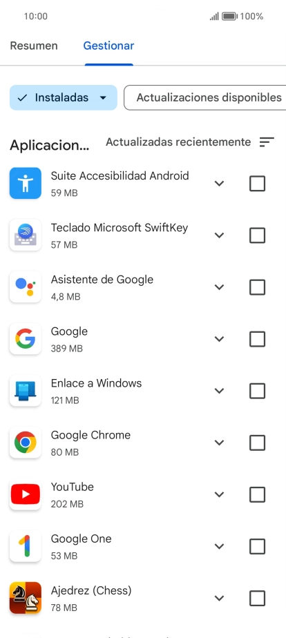 Pulsa la app deseada.