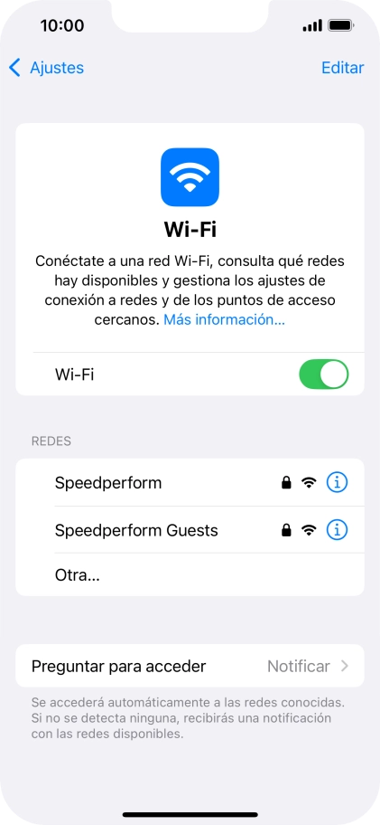 Pulsa la red wifi deseada e introduce la contraseña de esta red.