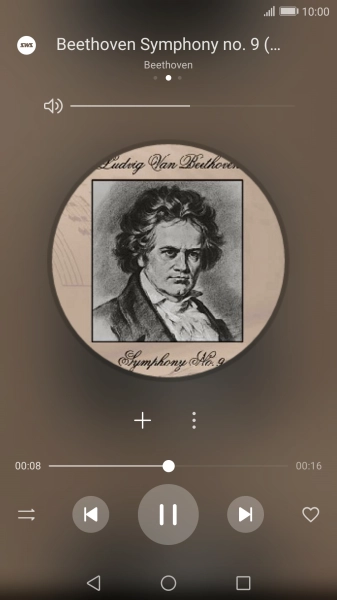 Pulsa la flecha hacia la derecha para ir al archivo de música siguiente.