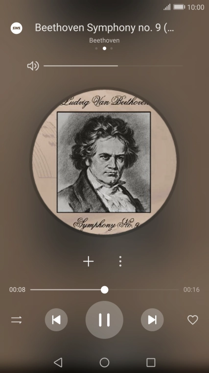 Pulsa la flecha hacia la derecha para ir al archivo de música siguiente.