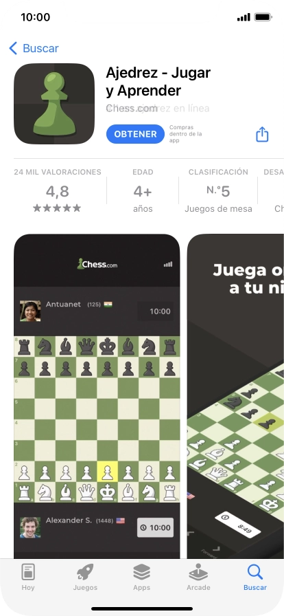 Pulsa OBTENER y sigue las indicaciones de la pantalla para instalar la app.