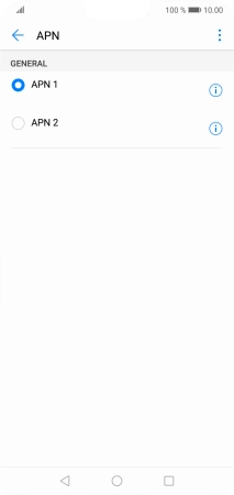 Pulsa en el campo junto a la conexión de datos deseada para activarla.