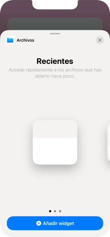 Desliza el dedo hacia la derecha o hacia la izquierda por la pantalla para seleccionar el tamaño de widget deseado.