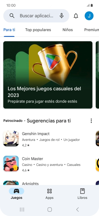 Pulsa en el campo de búsqueda.