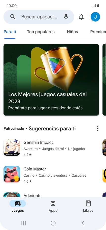 Pulsa en el campo de búsqueda.