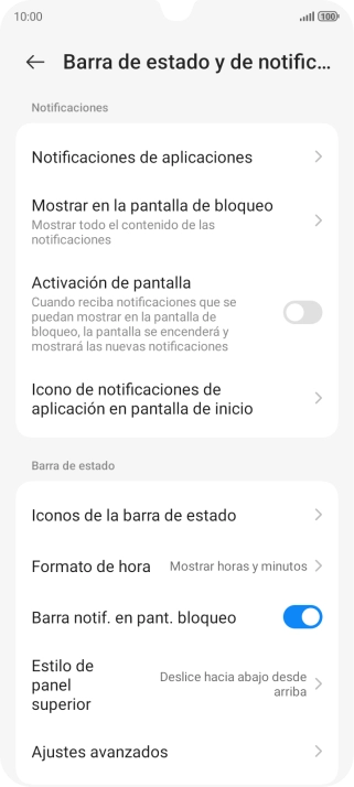 Pulsa Notificaciones de aplicaciones.