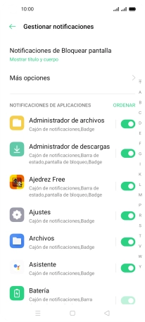 Pulsa el indicador junto a las apps deseadas para activar o desactivar la función.