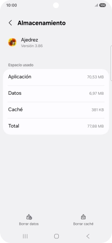 Pulsa Borrar caché.