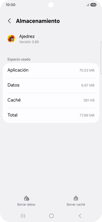 Pulsa Borrar caché.