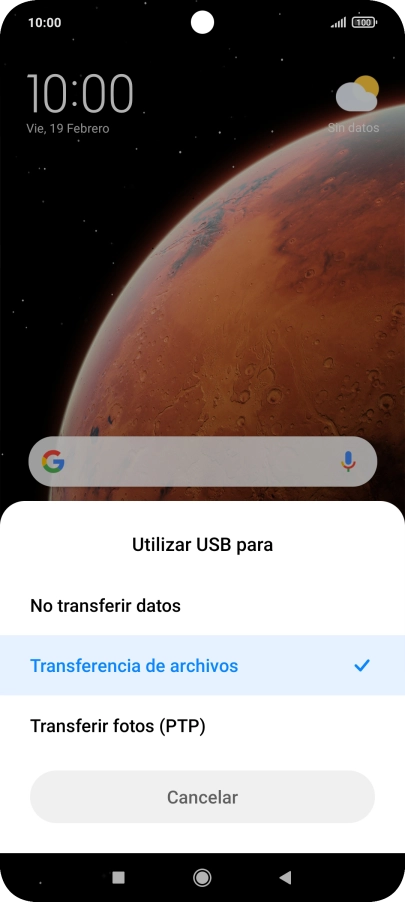 Pulsa Transferencia de archivos.