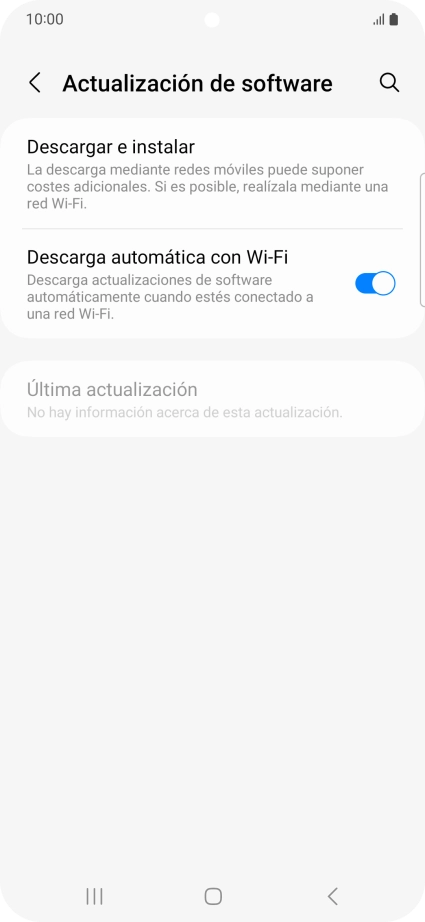 Pulsa Descargar e instalar. Si hay una versión de software nueva disponible, aparecerá ahora en la pantalla. Sigue las indicaciones de la pantalla para actualizar el software del teléfono.