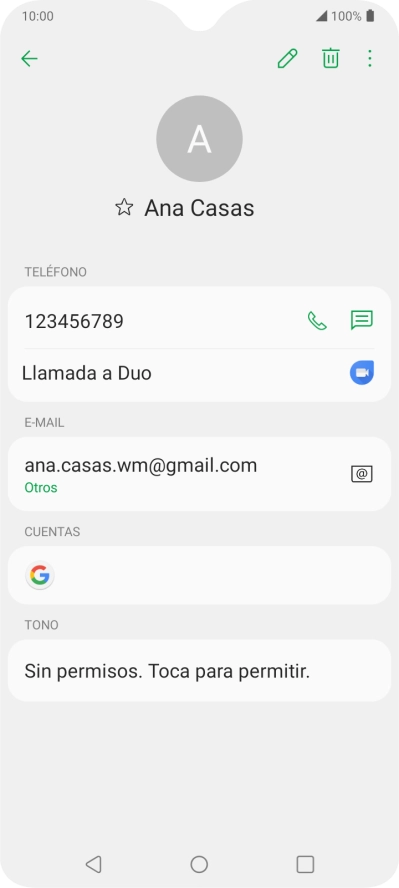 Pulsa el número de teléfono.