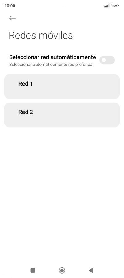 Pulsa la red deseada.