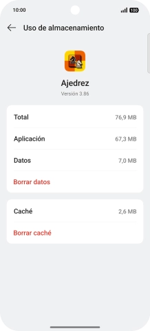 Pulsa Borrar caché.