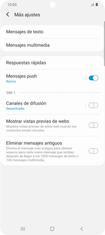 Pulsa Mensajes de texto.