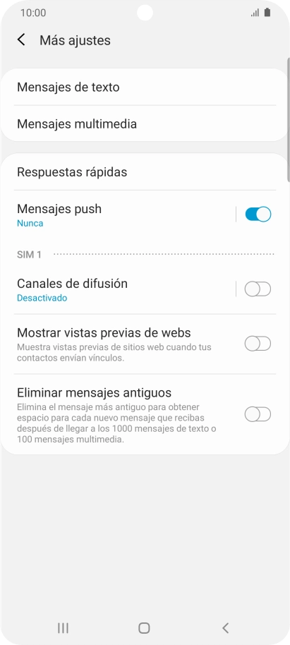 Pulsa Mensajes de texto.