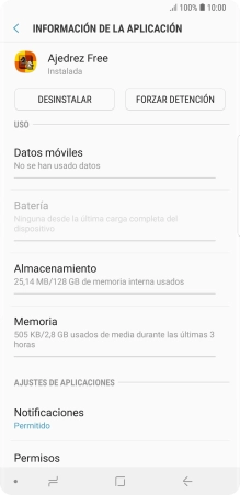 Pulsa Almacenamiento.