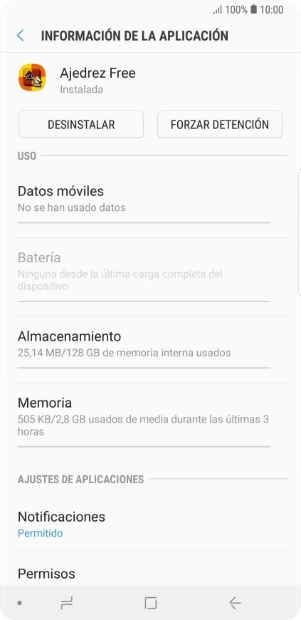 Pulsa Almacenamiento.