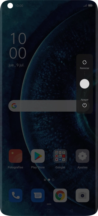 Pulsa el círculo y arrástralo hacia abajo.