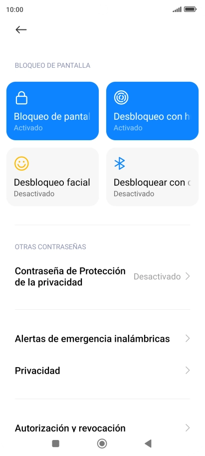 Pulsa Bloqueo de pantalla.