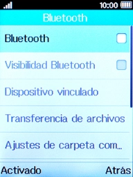 Selecciona Bluetooth para activar el Bluetooth.