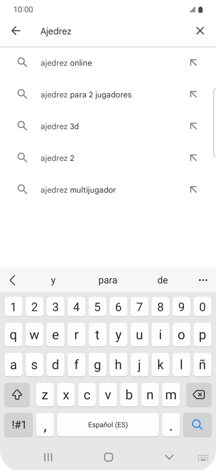 Introduce el nombre del tema o de la app y pulsa el icono de búsqueda.