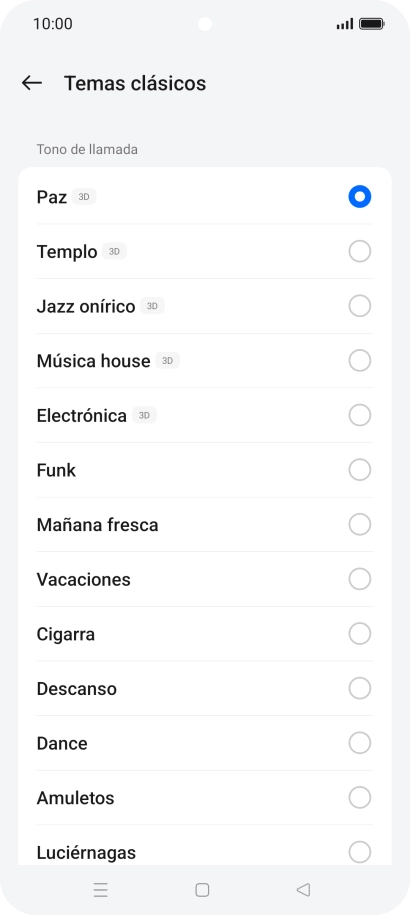 Pulsa los timbres de llamada deseados para escucharlos.