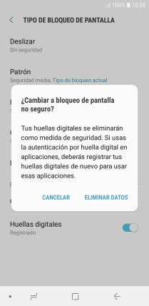 Pulsa ELIMINAR DATOS.