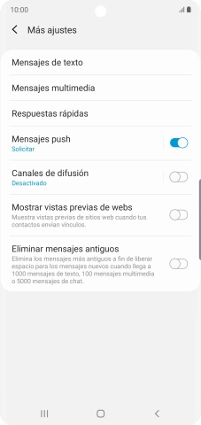Pulsa Mensajes de texto.