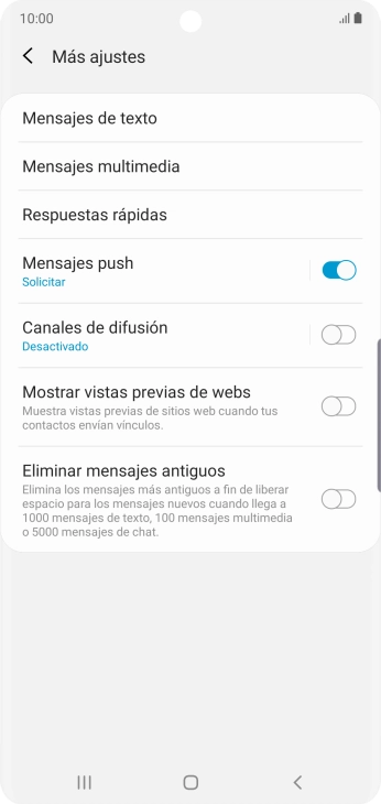 Pulsa Mensajes de texto.